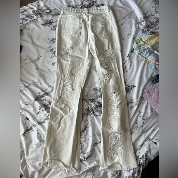 White Front and Back Ripped Jeans - Picture 2 of 2